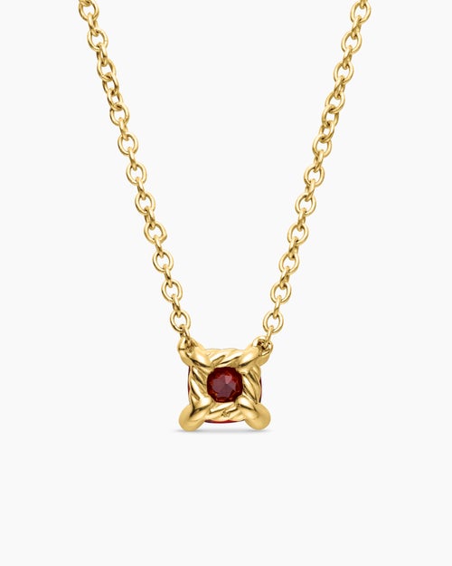 Chatelaine® Teen Necklace in 18K Yellow Gold with Garnet, 4mm