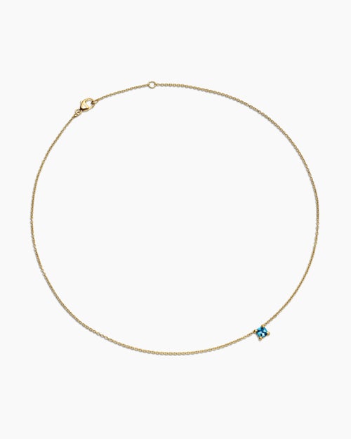 Chatelaine® Teen Necklace in 18K Yellow Gold with Hampton Blue Topaz, 4mm