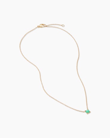 Chatelaine® Kids Necklace in 18K Yellow Gold with Chrysoprase, 4mm