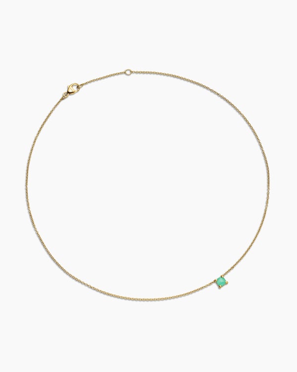 Chatelaine® Teen Necklace in 18K Yellow Gold with Chrysoprase, 4mm