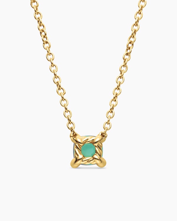 Chatelaine® Teen Necklace in 18K Yellow Gold with Chrysoprase, 4mm