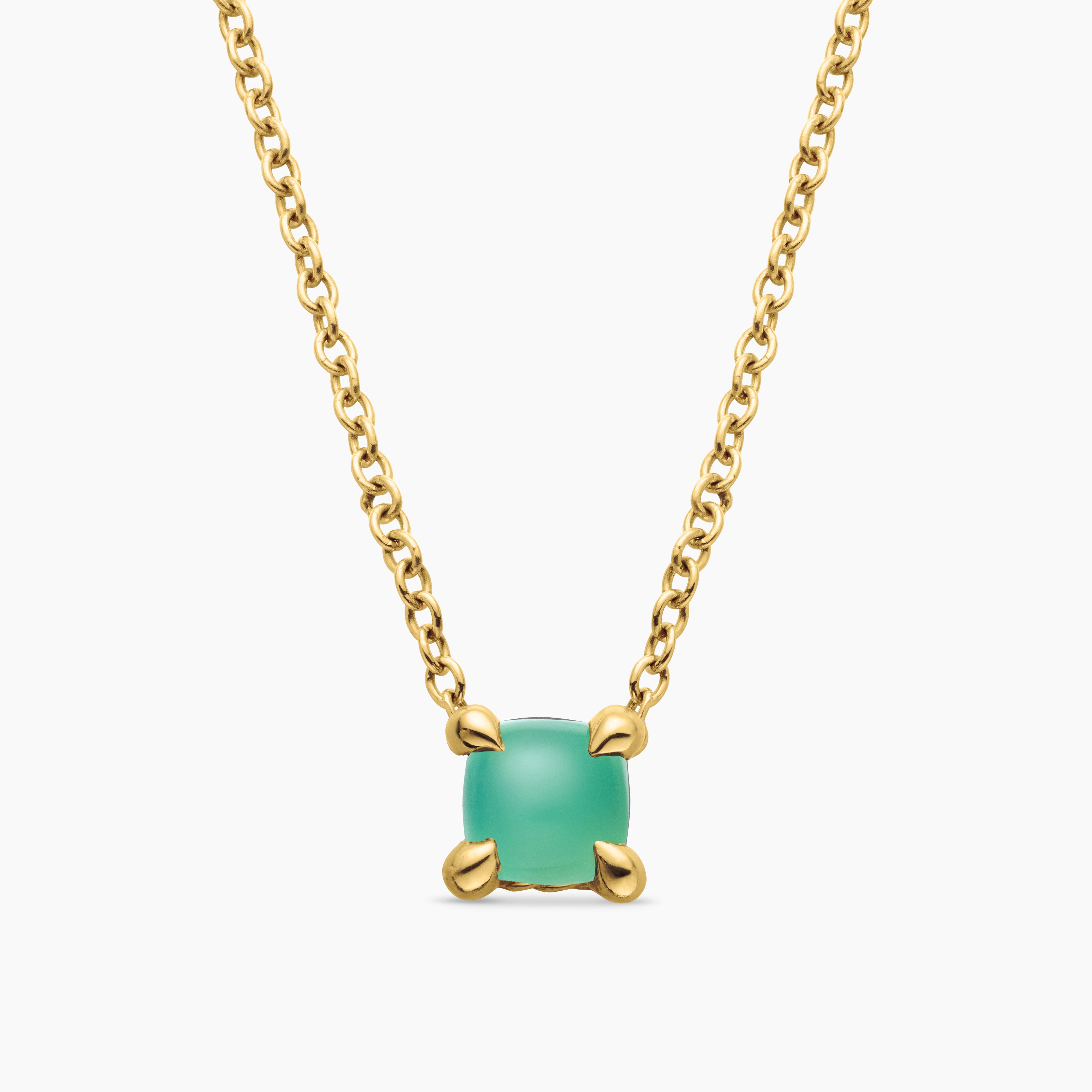Chatelaine&reg; Teen Necklace in 18K Yellow Gold with Chrysoprase, 4mm