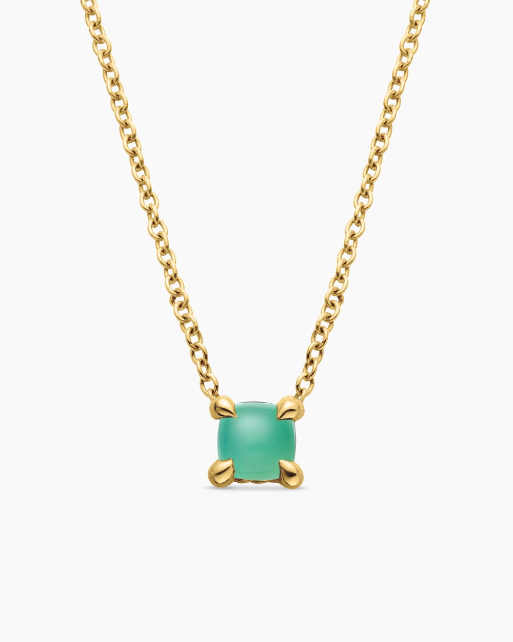 Chatelaine® Teen Necklace in 18K Yellow Gold with Chrysoprase, 4mm