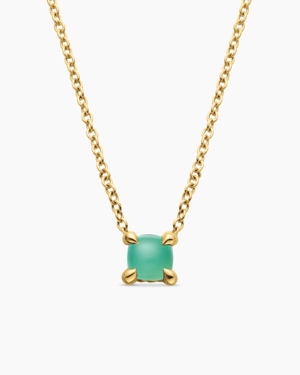 Chatelaine® Teen Necklace in 18K Yellow Gold with Chrysoprase, 4mm
