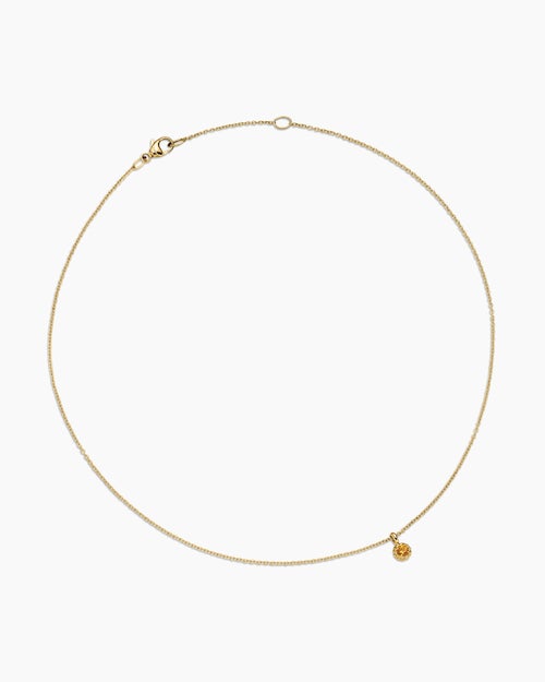 Cable Collectibles® Teen Birthstone Necklace in 18K Yellow Gold with Citrine, 3mm