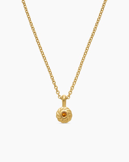 Cable Collectibles® Teen Birthstone Necklace in 18K Yellow Gold with Citrine, 3mm