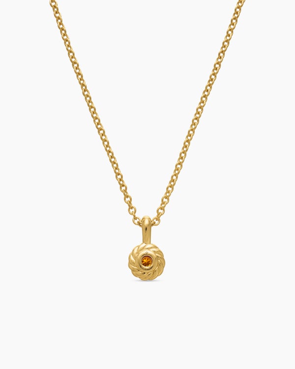 Cable Collectibles® Teen Birthstone Necklace in 18K Yellow Gold with Citrine, 3mm