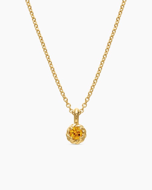Cable Collectibles® Teen Birthstone Necklace in 18K Yellow Gold with Citrine, 3mm