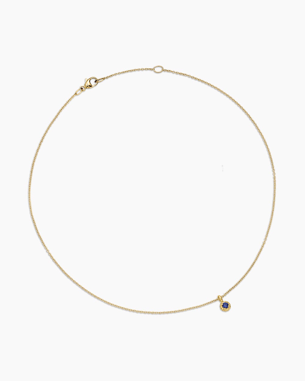 Cable Collectibles® Teen Birthstone Necklace in 18K Yellow Gold with Sapphire, 3mm