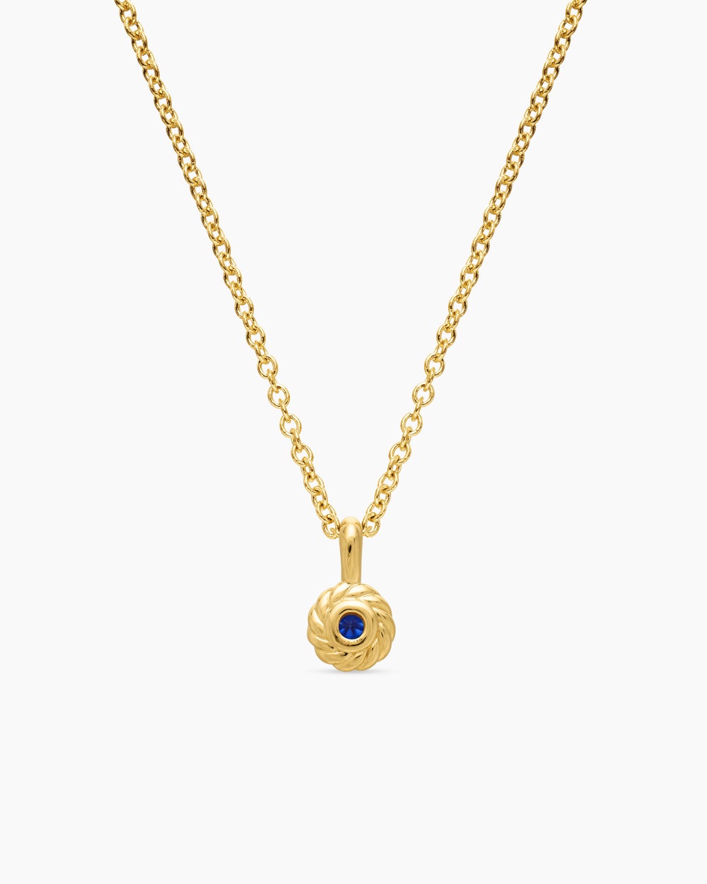 Cable Collectibles® Teen Birthstone Necklace in 18K Yellow Gold with Sapphire, 3mm