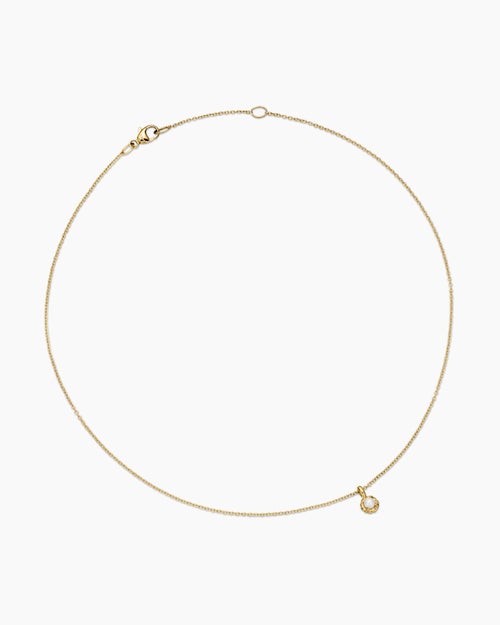 Cable Collectibles® Teen Birthstone Necklace in 18K Yellow Gold with Pearl, 3mm
