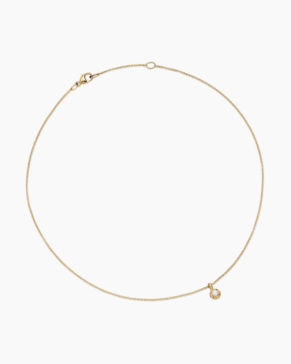 Cable Collectibles® Teen Birthstone Necklace in 18K Yellow Gold with Blue Topaz, 3mm