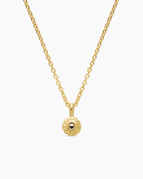 Cable Collectibles® Teen Birthstone Necklace in 18K Yellow Gold with Pearl, 3mm