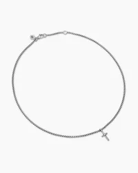 Cable Collectibles® Kids Cross Necklace in Sterling Silver with Center Diamond