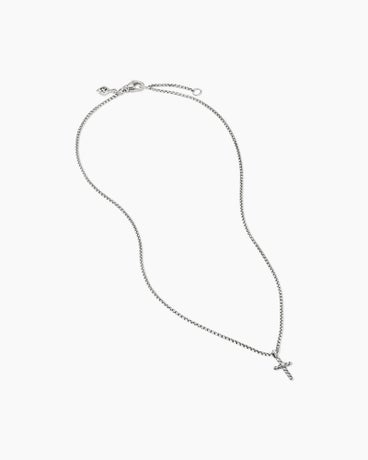 Cable Collectibles® Kids Cross Necklace in Sterling Silver with Center Diamond