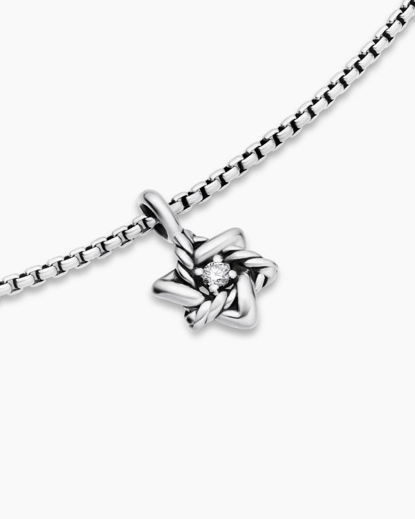 Cable Collectibles® Kids Star of David Necklace in Sterling Silver with Center Diamond