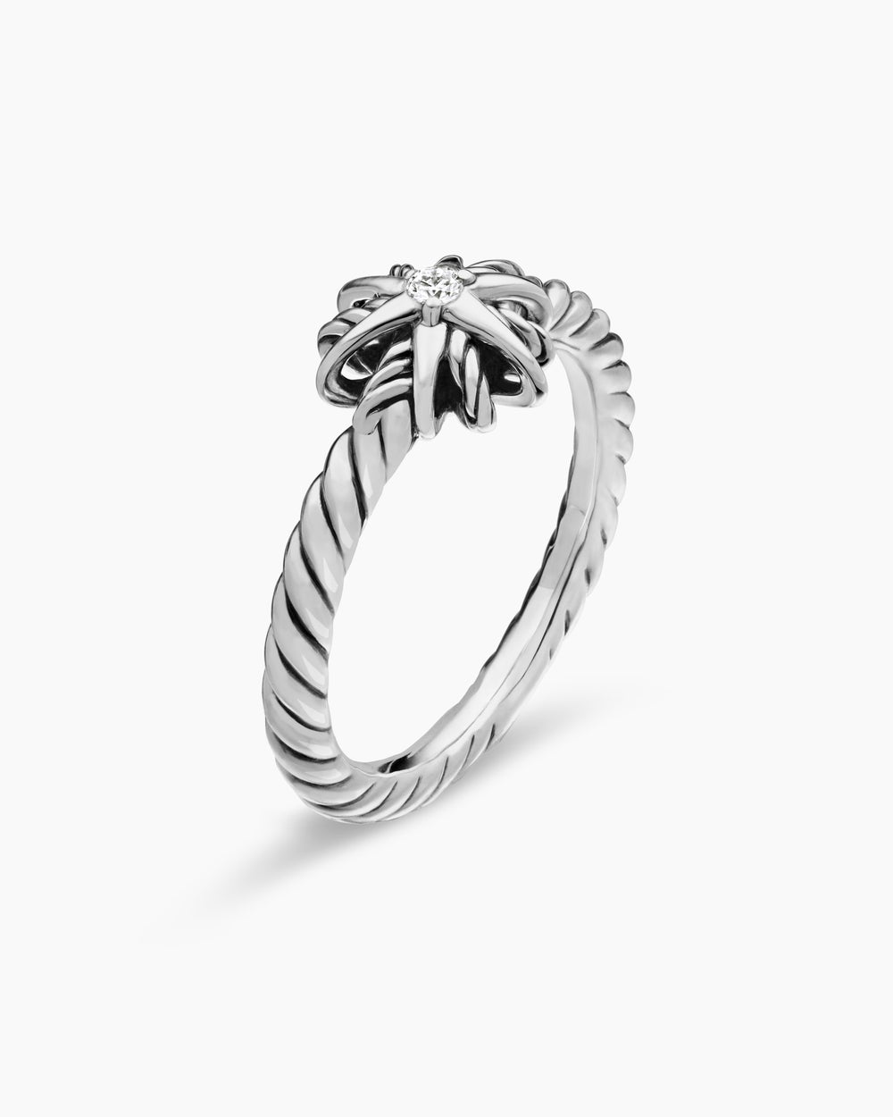 Starburst Teen Ring in Sterling Silver with Diamond, 8mm