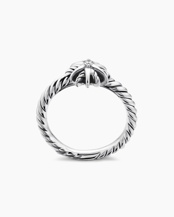 Starburst Teen Ring in Sterling Silver with Diamond, 8mm