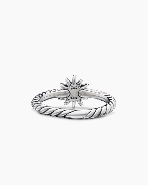Starburst Teen Ring in Sterling Silver with Diamond, 8mm