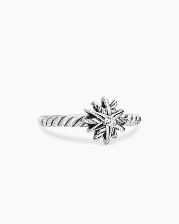 Starburst Teen Ring in Sterling Silver with Diamond, 8mm