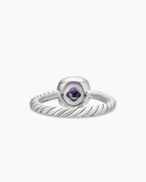 Albion® Teen Ring in Sterling Silver with Black Orchid and Diamonds, 4mm