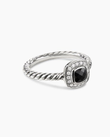Albion® Kids Ring in Sterling Silver with Black Onyx and Diamonds, 4mm