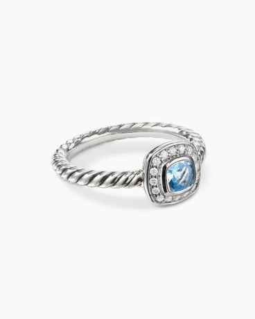 Albion® Kids Ring in Sterling Silver with Blue Topaz and Diamonds, 4mm