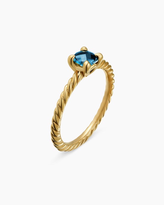 Chatelaine® Kids Ring in 18K Yellow Gold with Hampton Blue Topaz, 4mm