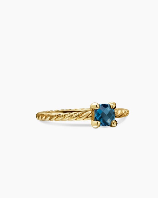 Chatelaine® Kids Ring in 18K Yellow Gold with Hampton Blue Topaz, 4mm