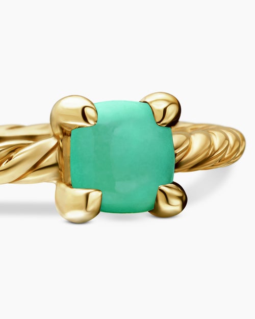 Chatelaine® Teen Ring in 18K Yellow Gold with Chrysoprase, 4mm