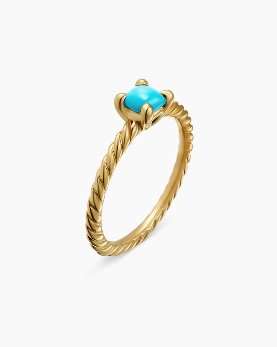 Chatelaine® Kids Ring in 18K Yellow Gold with Turquoise, 4mm