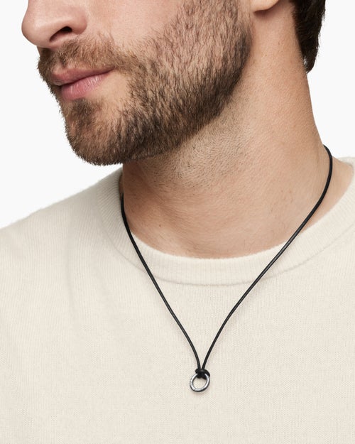 Mens Circle Amulet Necklace, 1.7mm