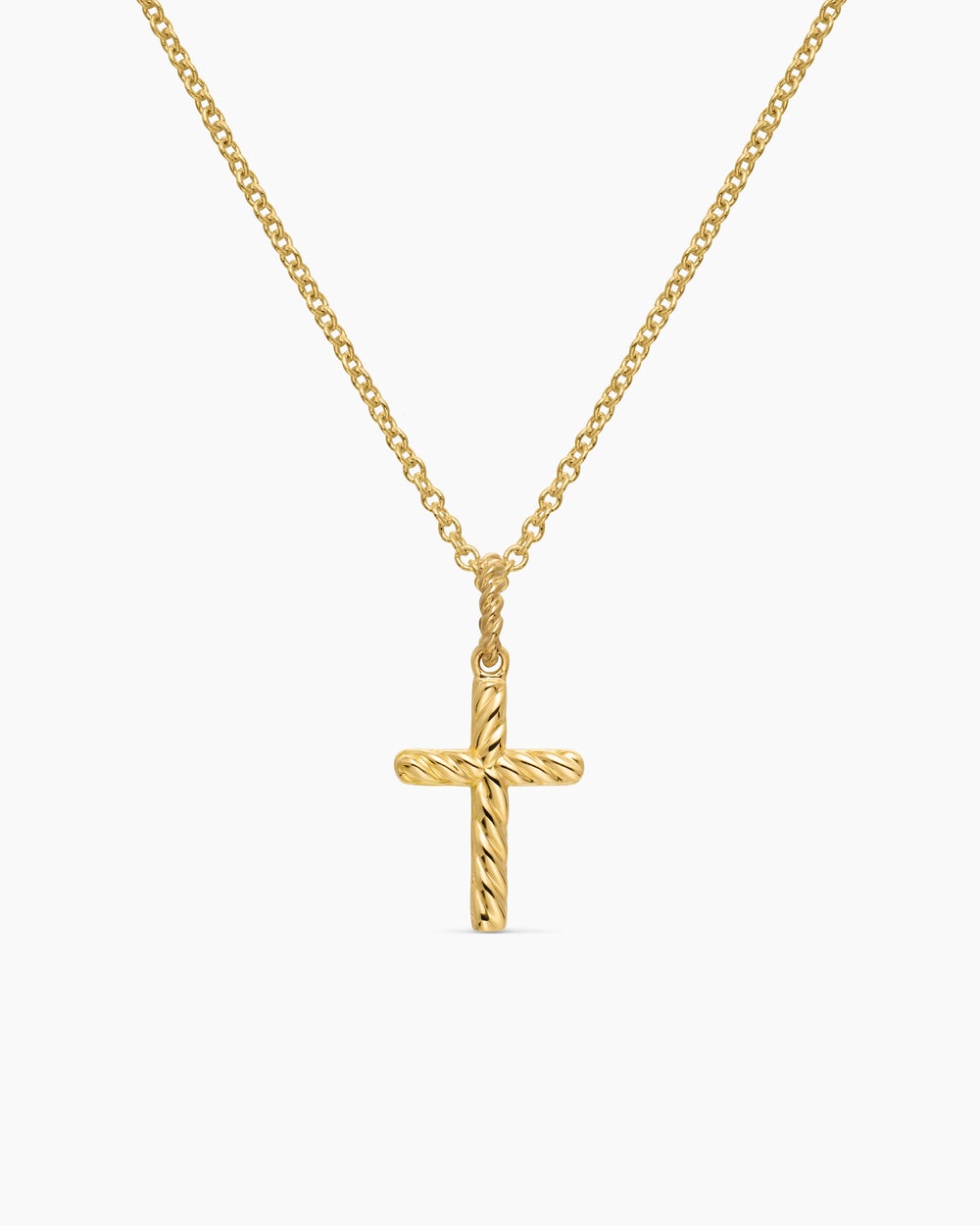 Womens Cable Collectibles® Cross Necklace in 18ct Yellow Gold with Diamonds, 17mm