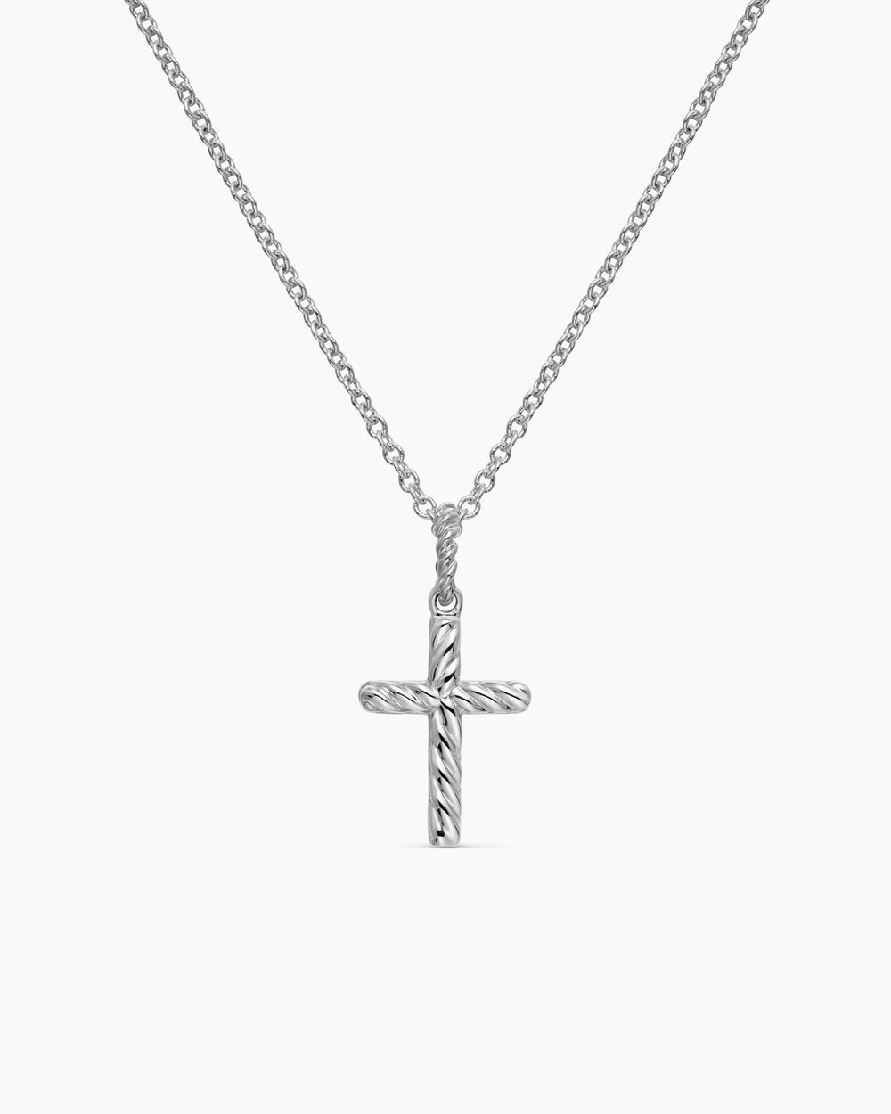 Womens Cable Collectibles® Cross Necklace in 18ct White Gold with Diamonds, 17mm