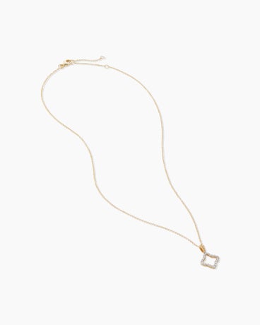 Cable Collectables® Quatrefoil Necklace in 18K Yellow Gold with Diamonds, 17.5mm