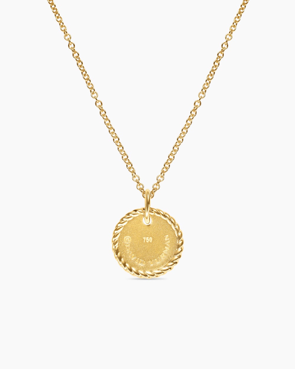 Womens Initial Charm Necklace in 18K Yellow Gold with Diamond A