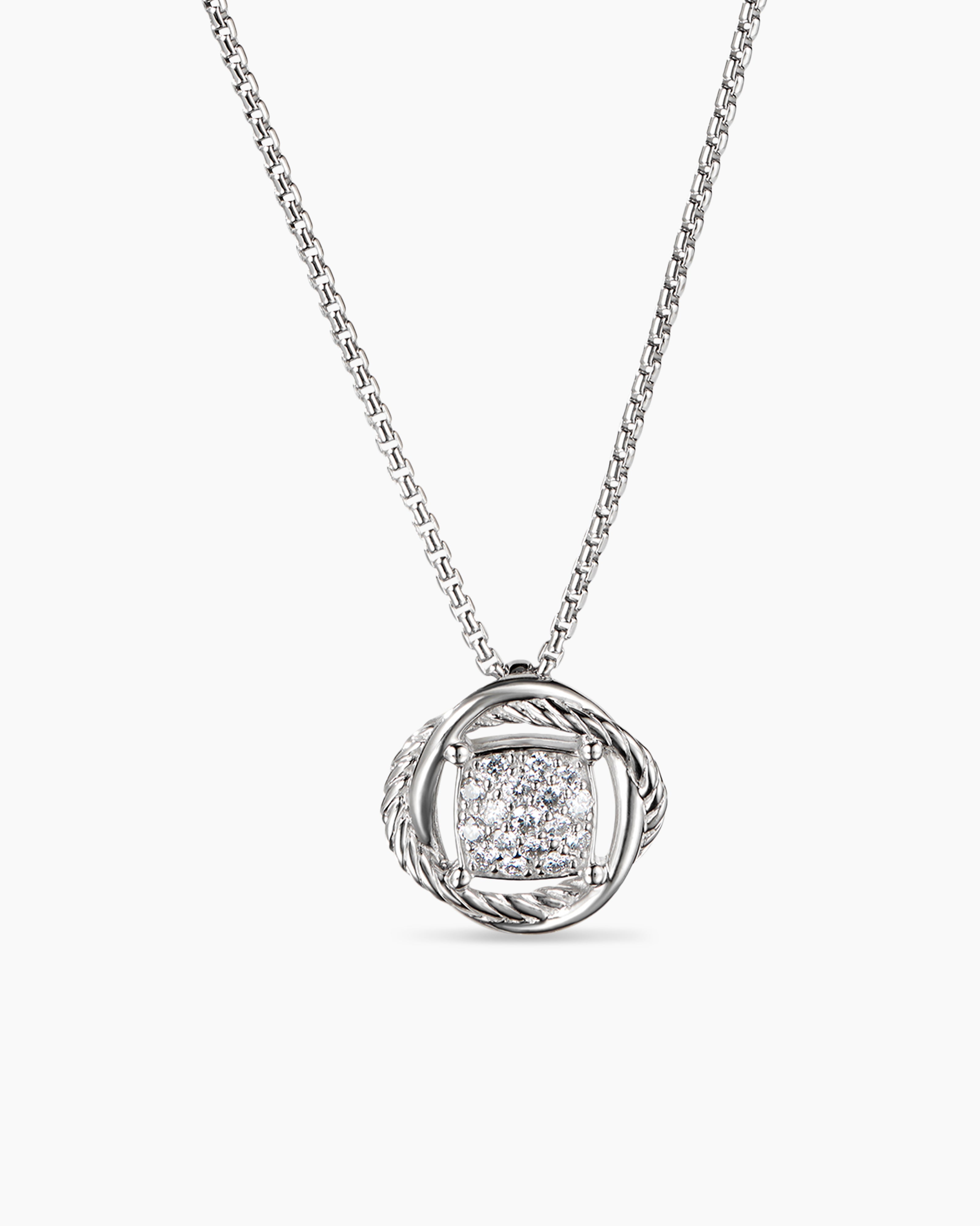 David Yurman Sterling Silver Diamond Pearl Crossover Pendant Necklace | David  Yurman Accessories | Bag Borrow or Steal