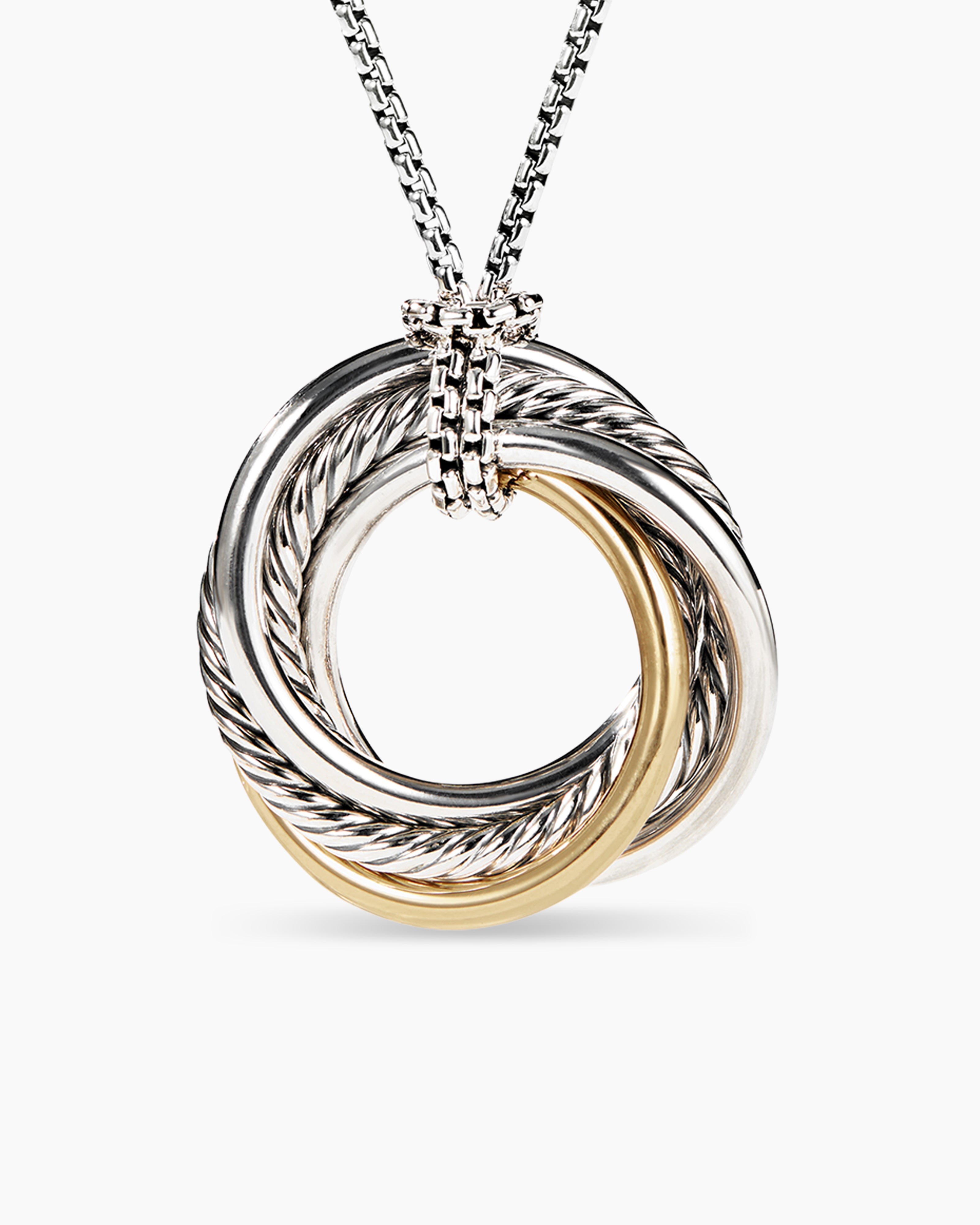 Shop David Yurman Crossover Mini Pendant Necklace in 18K Yellow Gold with  Diamonds | Saks Fifth Avenue