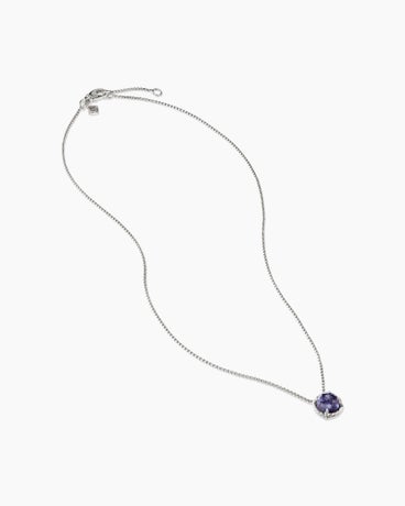 Petite Chatelaine® Necklace in Sterling Silver with Black Orchid, 10mm