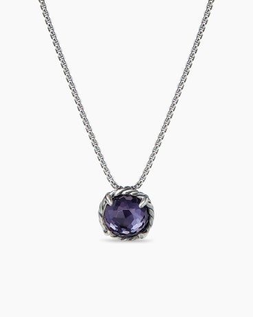 Petite Chatelaine® Necklace in Sterling Silver with Black Orchid, 10mm