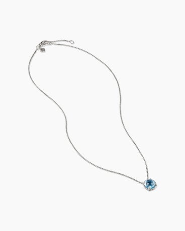 Petite Chatelaine® Necklace in Sterling Silver with Blue Topaz, 10mm