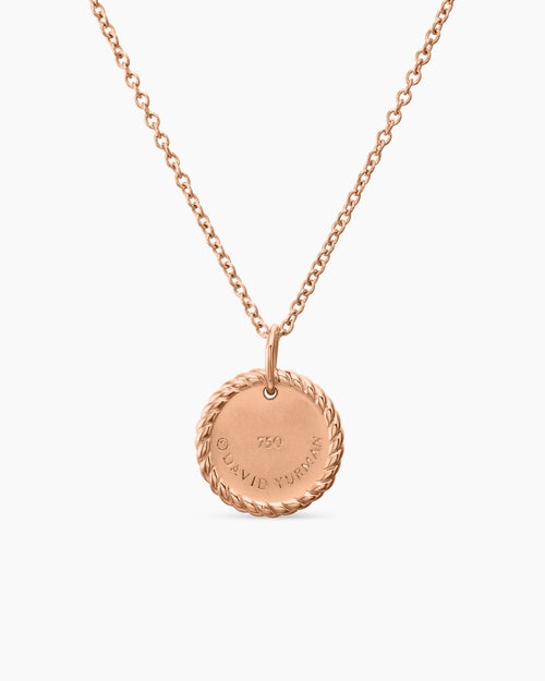 Collier avec plaque à pavé Cable Collectibles® en or rose 18 carats avec saphirs roses, 11 mm pour femmes