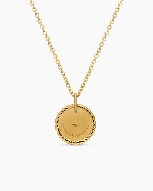 Womens Cable Collectibles® Pavé Plate Necklace in 18K Yellow Gold with Diamonds, 11mm
