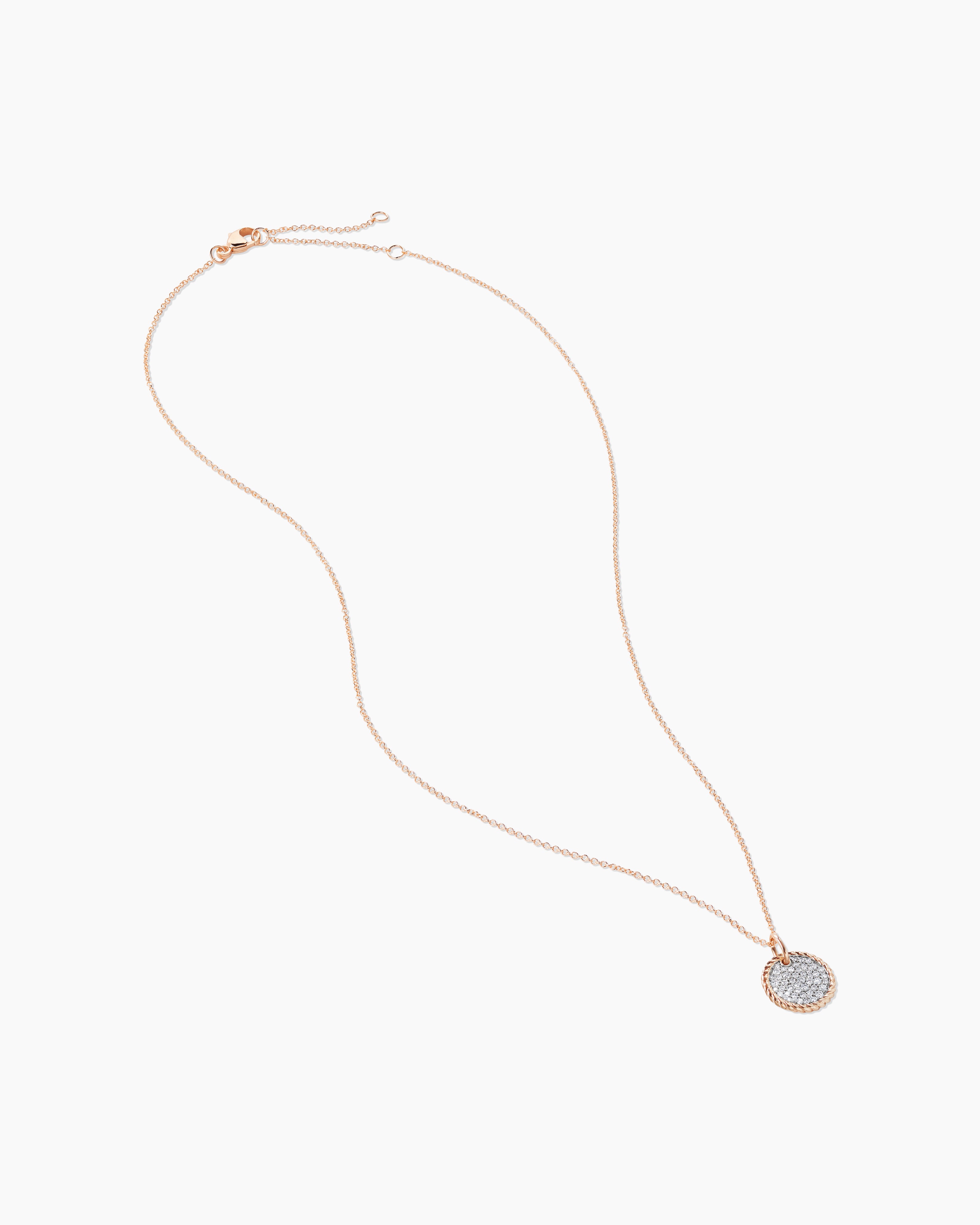 David Yurman Pave Plate Necklace