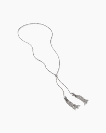Renaissance Tassel Necklace in Sterling Silver with Diamonds