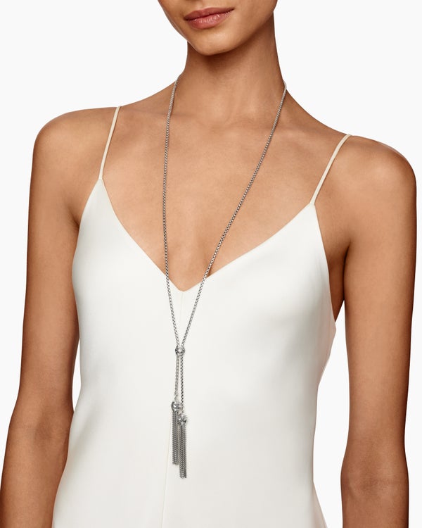 Renaissance® Tassel Necklace in Sterling Silver with Diamonds