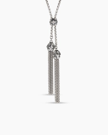 Renaissance Tassel Necklace in Sterling Silver with Diamonds