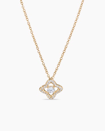 Venetian Quatrefoil® Necklace in 18K Yellow Gold with Diamonds, 9.7mm