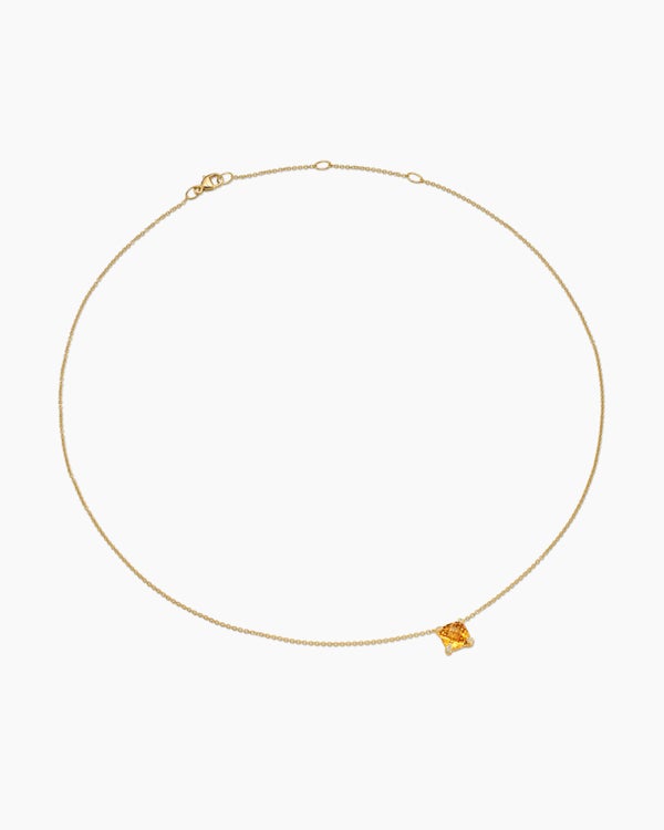 Petite Chatelaine® Pendant Necklace in 18K Yellow Gold with Citrine and Diamonds, 7mm