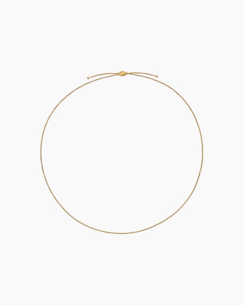 Womens Box Chain Slider Necklace in 18K Yellow Gold, 1.7mm